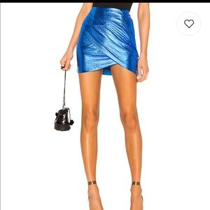 Revolve metallic blue mini skirt